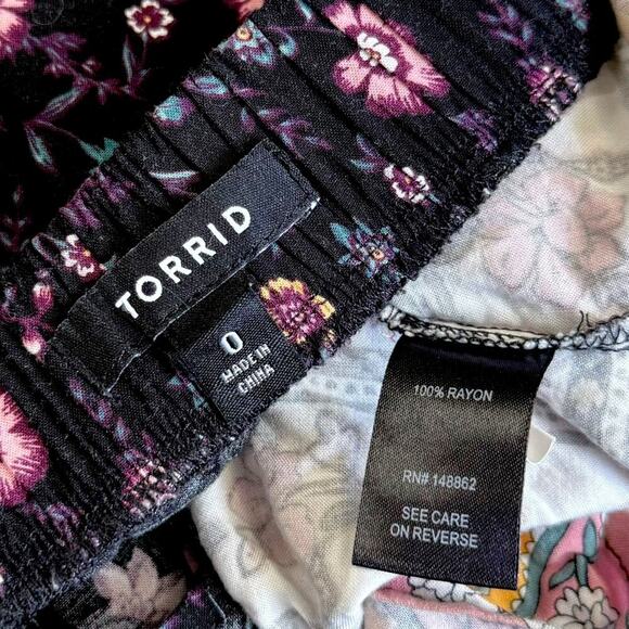 Torrid Floral Faux Wrap Tiered Ruffled Maxi Skirt High Low Size 12/L Coquette - Picture 13 of 14